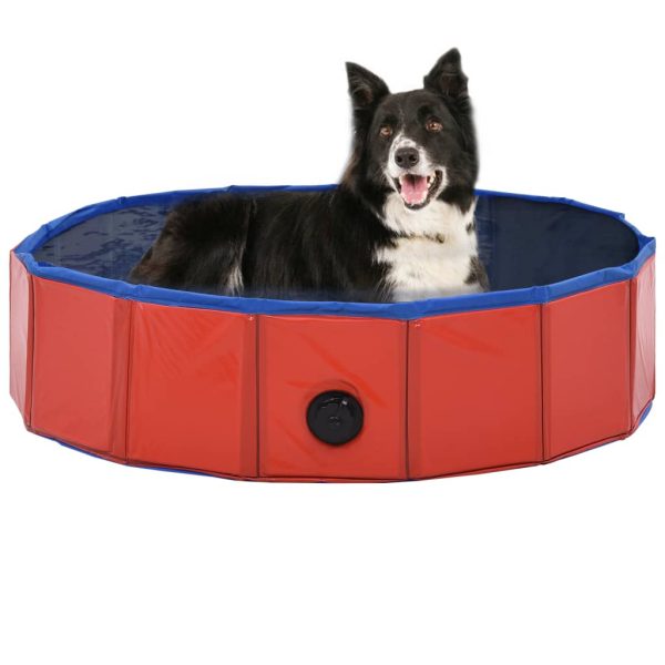 Piscina para perros plegable 80x20 cm PVC rojo