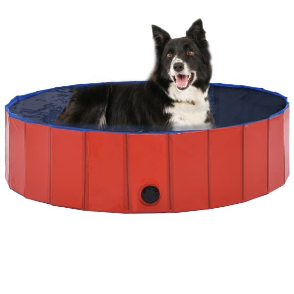 Piscina para perros plegable 120x30 cm PVC rojo