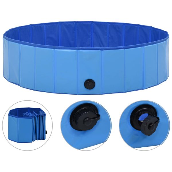 Piscina plegable para perros 120x30 cm PVC azul - Imagen 2