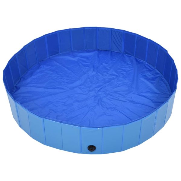 Piscina para perros plegable 160x30 cm PVC azul - Imagen 3