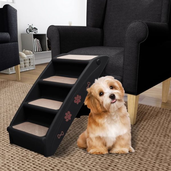 Escalera plegable para perros 62x40x49,5 cm negro