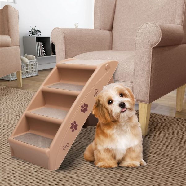 Escalera plegable para perros 62x40x49,5 cm marrón