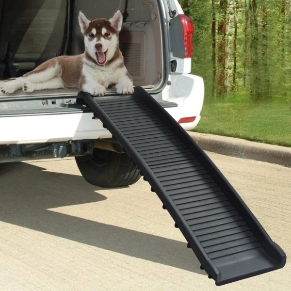 Rampa plegable para perros 155,5x40x15,5 cm negra