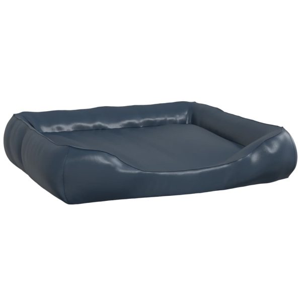 Cama para perros 80x68x23 cm cuero artificial azul oscuro - Imagen 2