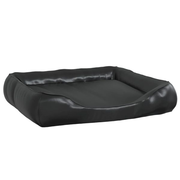 Cama para perros 80x68x23 cm cuero artificial negro - Imagen 2