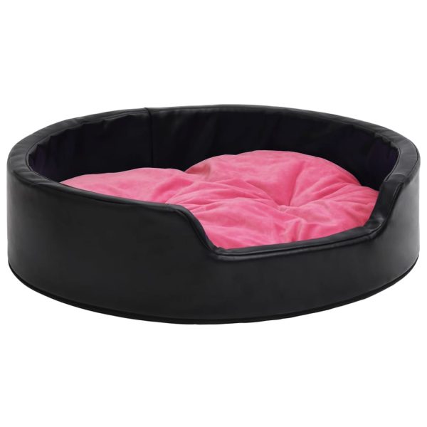 Nido para perros 99x89x21 cm felpa/cuero artificial negro y rosa - Imagen 2