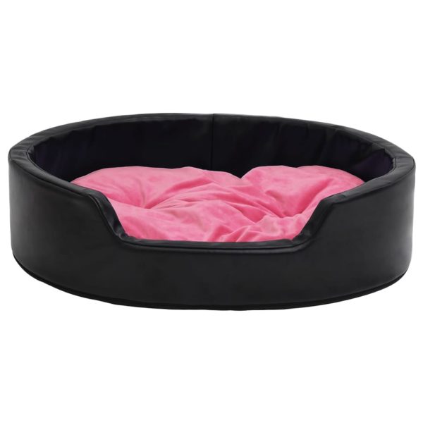 Nido para perros 99x89x21 cm felpa/cuero artificial negro y rosa - Imagen 3