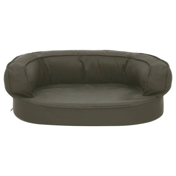 Cama para perros ergonómica 60x42 cm aspecto lino gris oscuro - Imagen 3