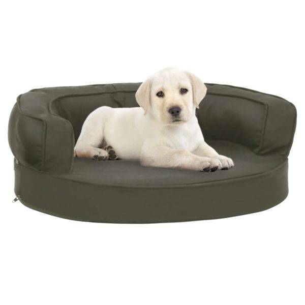 Cama para perros ergonómica 60x42 cm aspecto lino gris oscuro