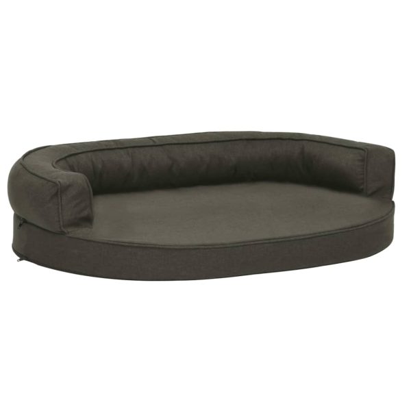 Cama para perros ergonómica 75x53 cm aspecto lino gris oscuro - Imagen 2