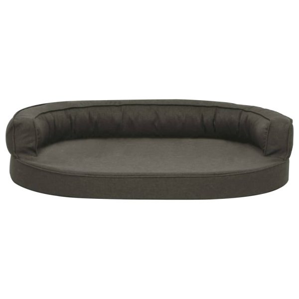 Cama para perros ergonómica 75x53 cm aspecto lino gris oscuro - Imagen 3