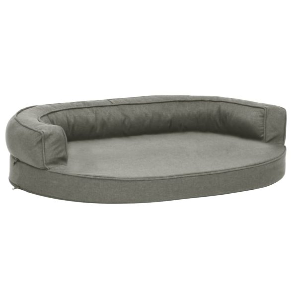 Cama para perros ergonómica 75x53 cm aspecto lino gris - Imagen 2