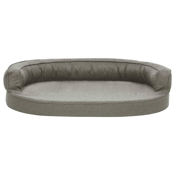 Cama para perros ergonómica 75x53 cm aspecto lino gris - Imagen 3