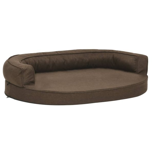 Cama para perros ergonómica 75x53 cm aspecto lino marrón - Imagen 2