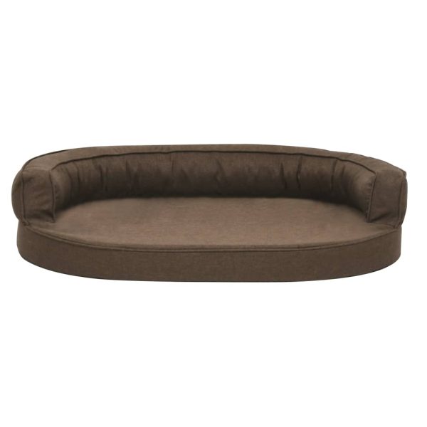 Cama para perros ergonómica 75x53 cm aspecto lino marrón - Imagen 3