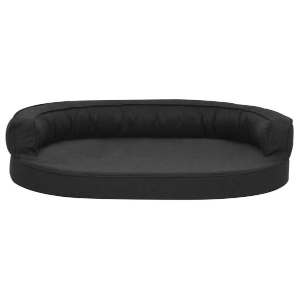 Cama para perros ergonómica 75x53 cm aspecto lino negro - Imagen 3