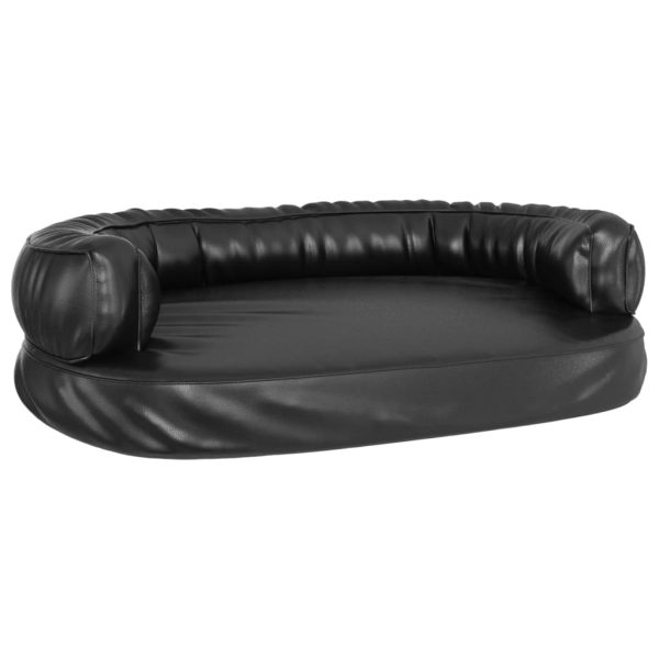 Cama para perros ergonómica de espuma 88x65 cm cuero artificial negro - Imagen 2