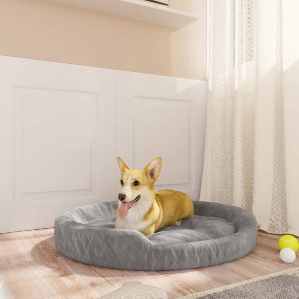 Cama para perros 90x70x23 cm Felpa Gris