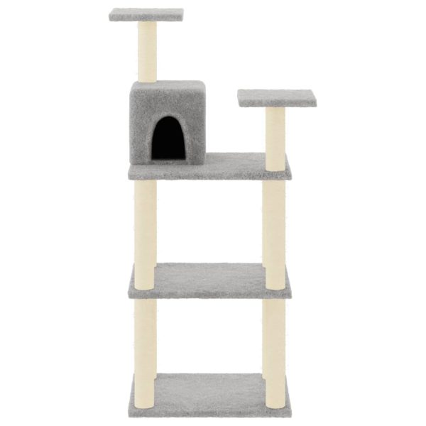 Rascador para gatos con rascador de sisal 119 cm gris claro - Imagen 3