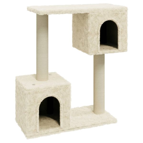 Rascador para gatos con postes rascadores de sisal 60 cm color crema - Imagen 2