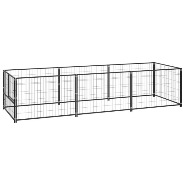 Caseta para perros 3 m² acero negro