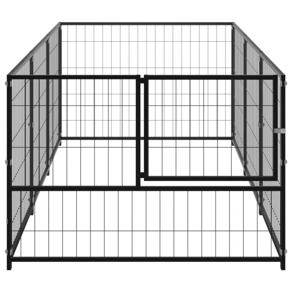 Caseta para perros 3 m² acero negro - Imagen 3