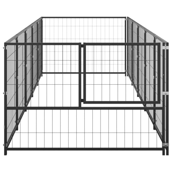 Caseta para perros 5 m² acero negro - Imagen 3