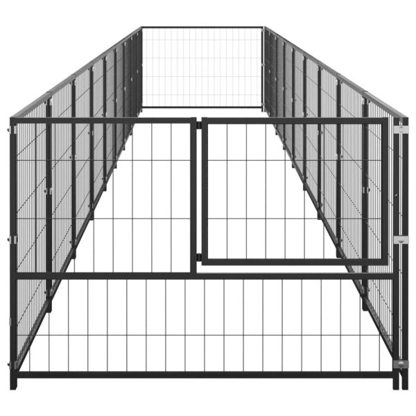 Caseta para perros 9 m² acero negro - Imagen 3