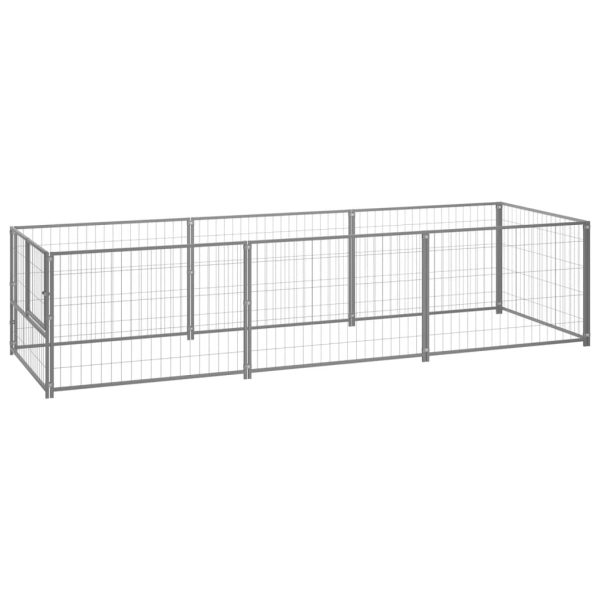 Caseta para perros 3 m² acero plateado