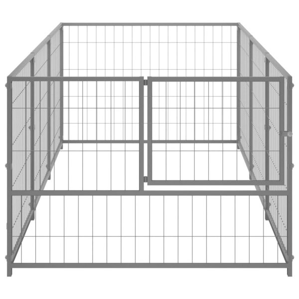 Caseta para perros 3 m² acero plateado - Imagen 3