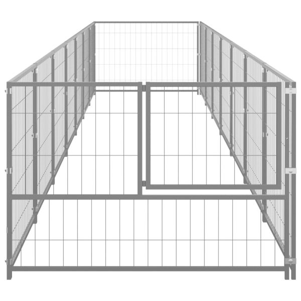 Caseta para perros 7 m² acero plateado - Imagen 3