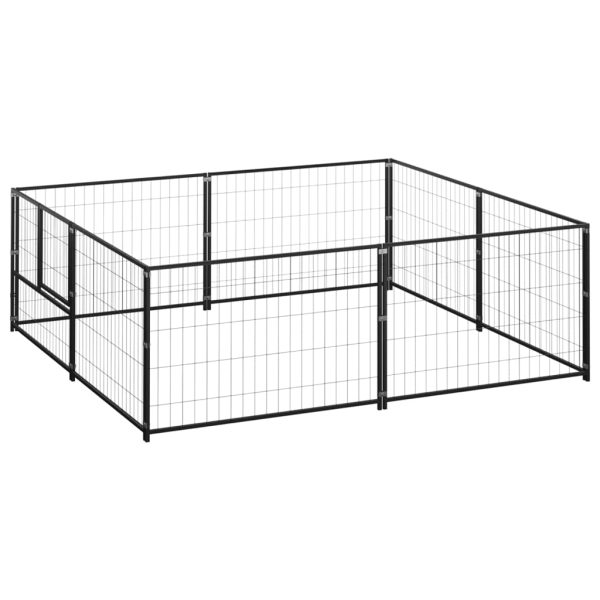 Caseta para perros 4 m² acero negro