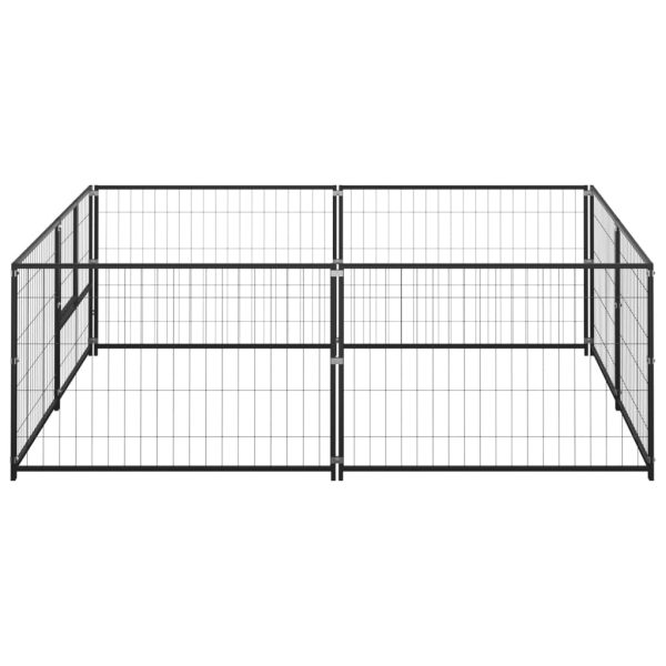 Caseta para perros 4 m² acero negro - Imagen 2