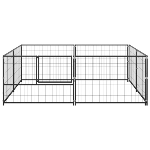 Caseta para perros 4 m² acero negro - Imagen 3