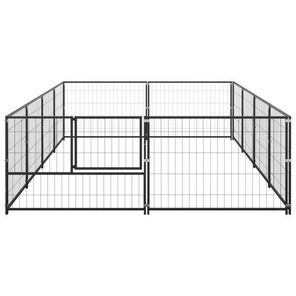 Caseta para perros 8 m² acero negro - Imagen 3