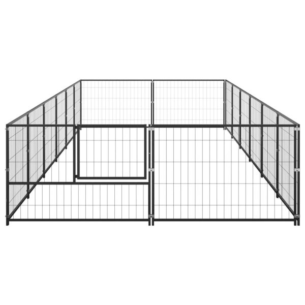 Caseta para perros 12 m² acero negro - Imagen 3