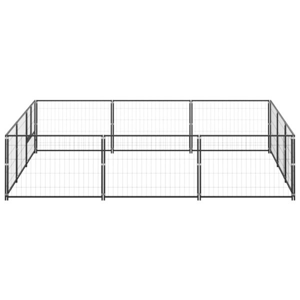 Caseta para perros 9 m² acero negro - Imagen 2