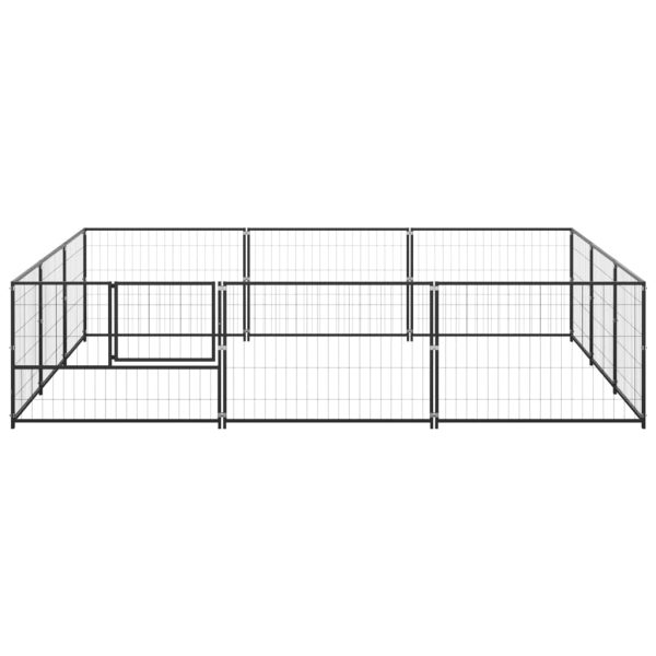 Caseta para perros 9 m² acero negro - Imagen 3