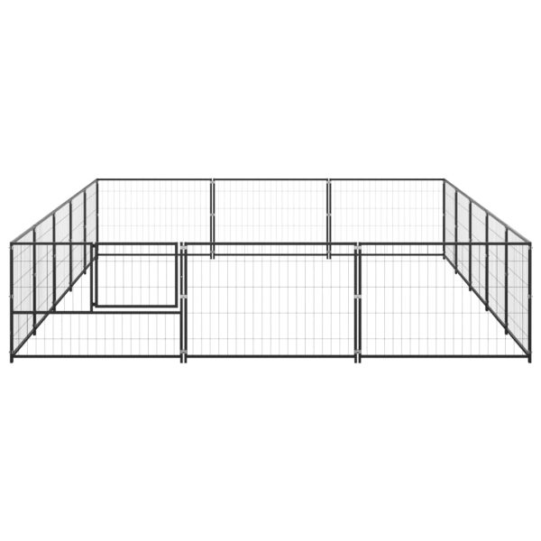 Caseta para perros 15 m² acero negro - Imagen 3