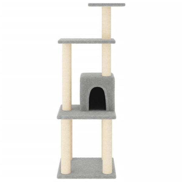 Rascador para gatos con rascador de sisal 105 cm gris claro - Imagen 3