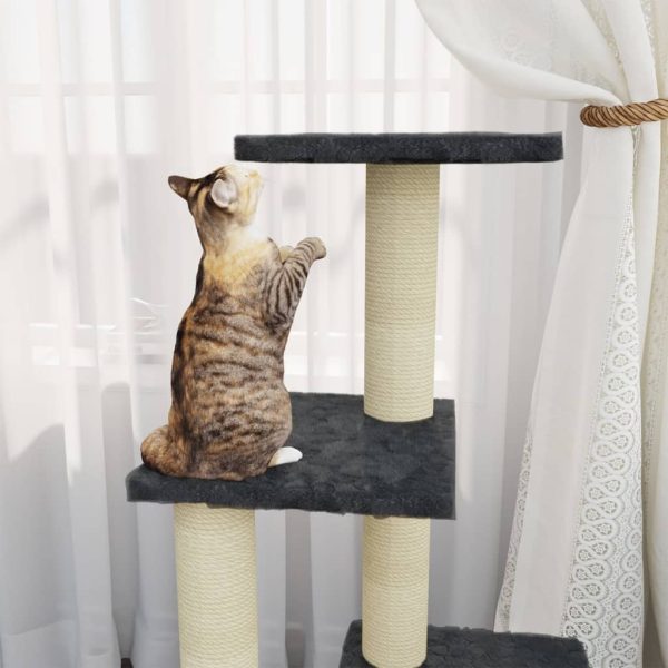 Rascador para gatos con rascador de sisal 92 cm gris oscuro - Imagen 3