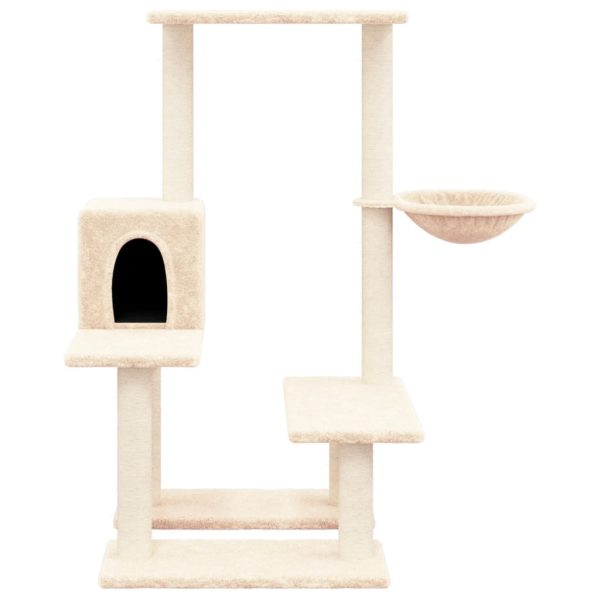 Rascador para gatos con postes rascadores de sisal 94,5cm color crema - Imagen 3