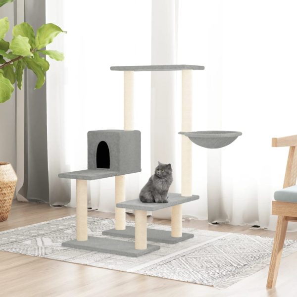 Rascador para gatos con rascador de sisal 94,5 cm gris claro