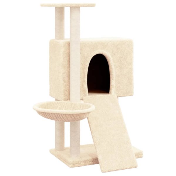 Rascador para gatos con postes rascadores de sisal 96 cm color crema - Imagen 2