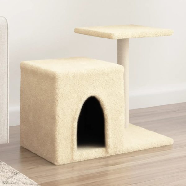 Rascador para gatos con rascador de sisal 50,5 cm crema