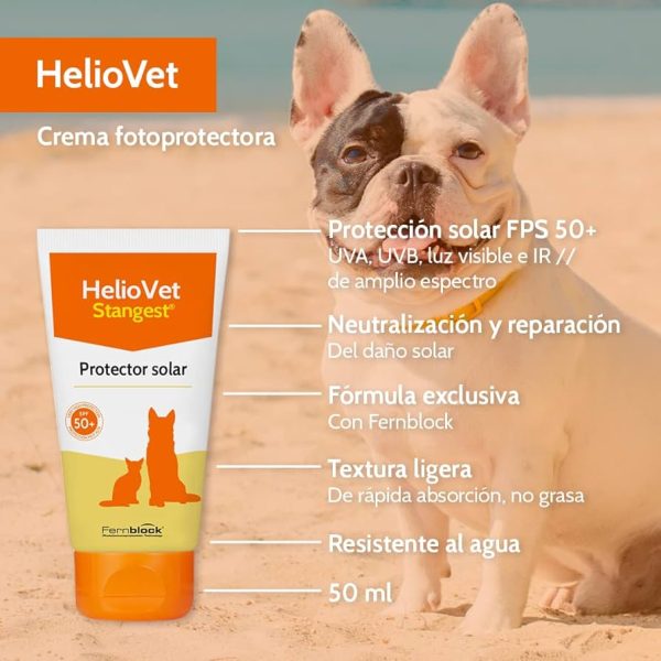 HELIOVET SOLAR SPF 50+ CREMA perros y gatos 50ml. - Imagen 2