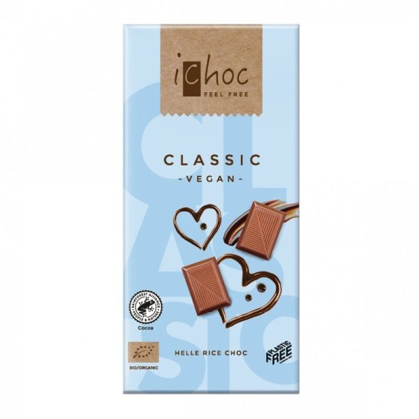 CHOCOLATE VEGANO BIO CLÁSICO 80 GR  - iCHOC