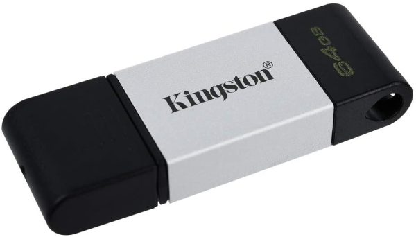 Kingston DataTraveler 80 Memoria USB Tipo C 64GB - USB-C 3.2 Gen 1 - 200 MB/s en Lectura - Con Tapa - Diseño Metalico (Pendrive)