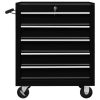 Trólei de oficina para ferramentas com 5 gavetas preto - Image 3