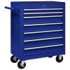 Trólei de oficina para ferramentas com 7 gavetas azul